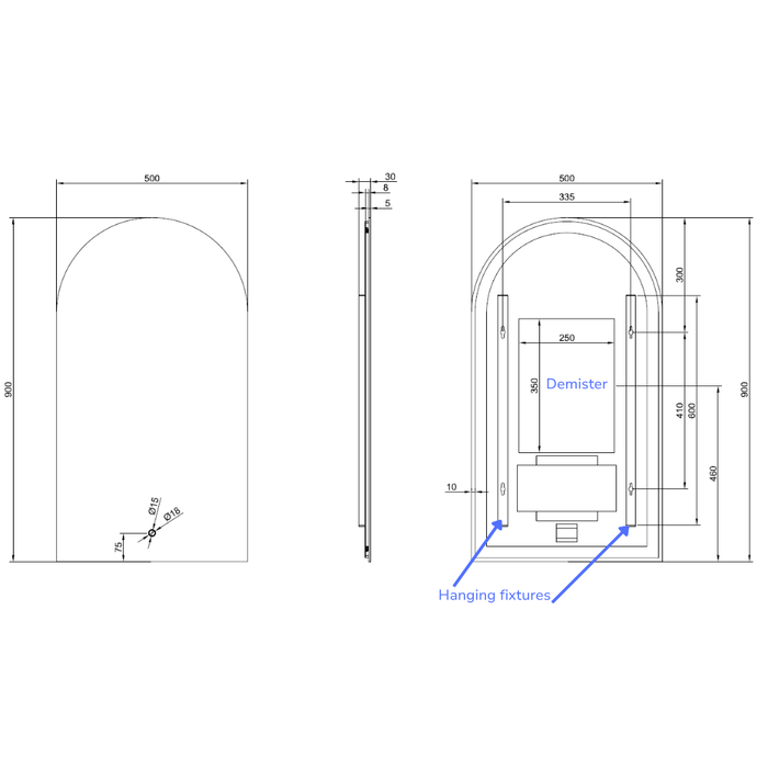 Callen Arch Backlit LED Bathroom Mirror