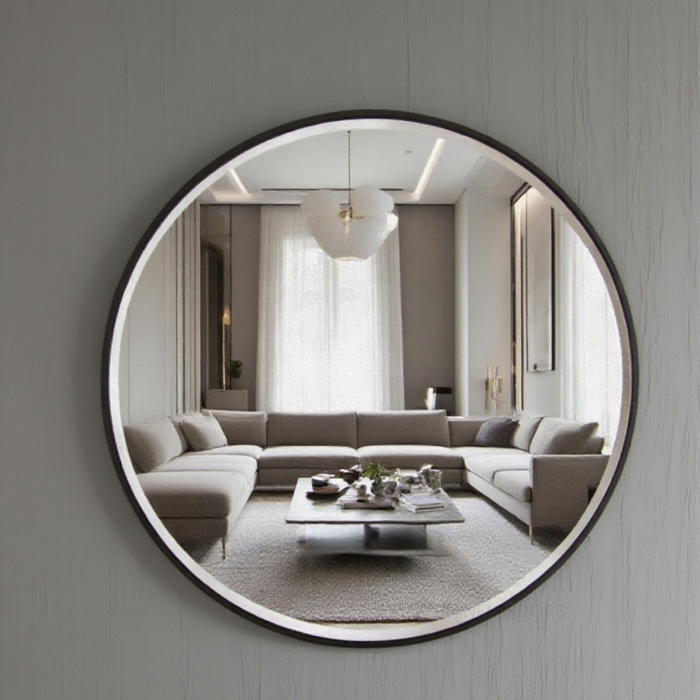 Hector Beveled Round Wall Mirror