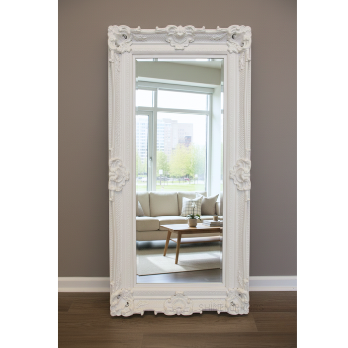 Helga Ivory White Large Wall Mirror