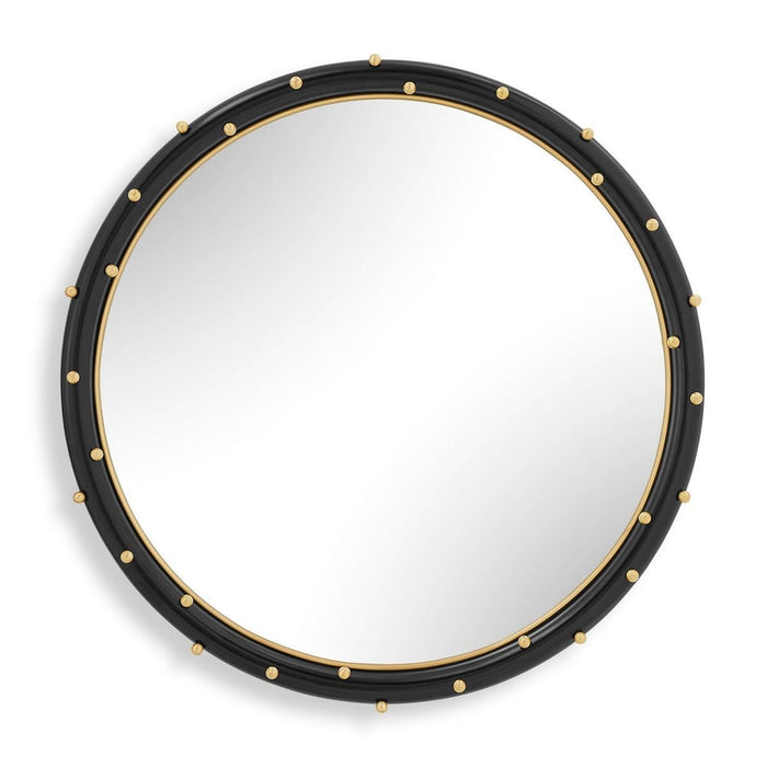 Uttermost Helia Matte Black Round Wall Mirror