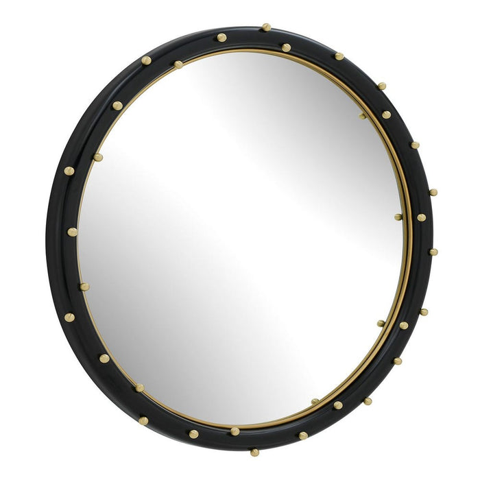 Uttermost Helia Matte Black Round Wall Mirror