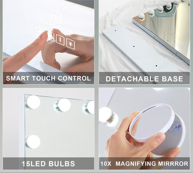 Holly LED Rectangular Vanity Mirror with Bluetooth
