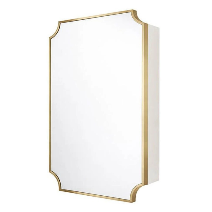 Hamilton Scalloped Brushed Brass Mirror Cabinet
