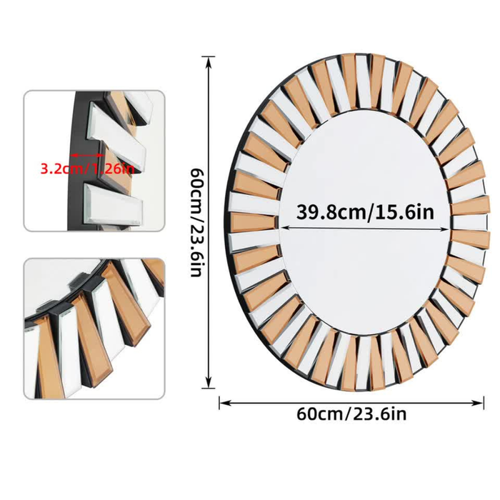 Solara Beveled Sunburst Round Mirror