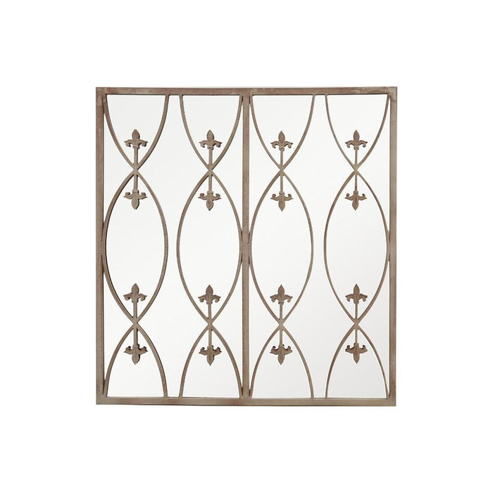 Ehrald Vintage Iron Windowpane Outdoor Wall Mirror