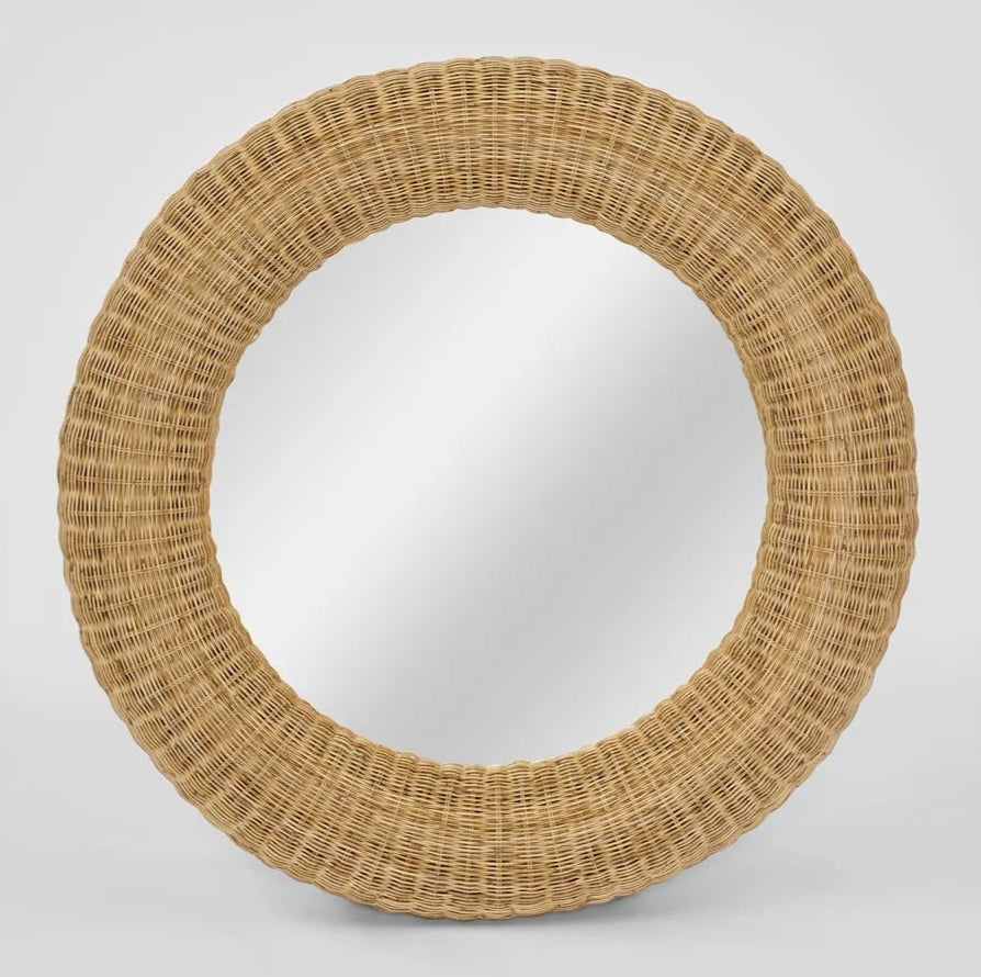 Jarred Round Rattan Wall Mirror — SHINE MIRRORS AUSTRALIA