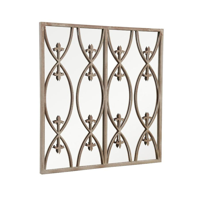 Ehrald Vintage Iron Windowpane Outdoor Wall Mirror