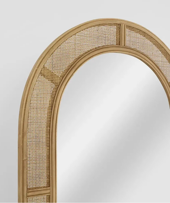 Bella Arched Rattan Mirror