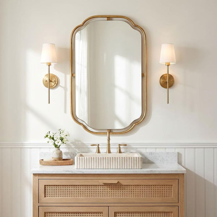 Iris Antiqued Gold Wall Mirror