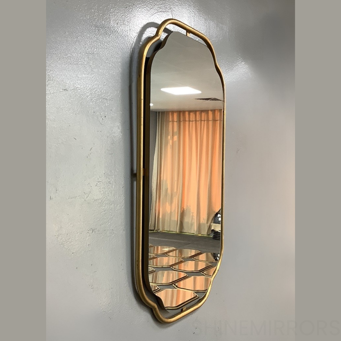 Iris Antiqued Gold Wall Mirror