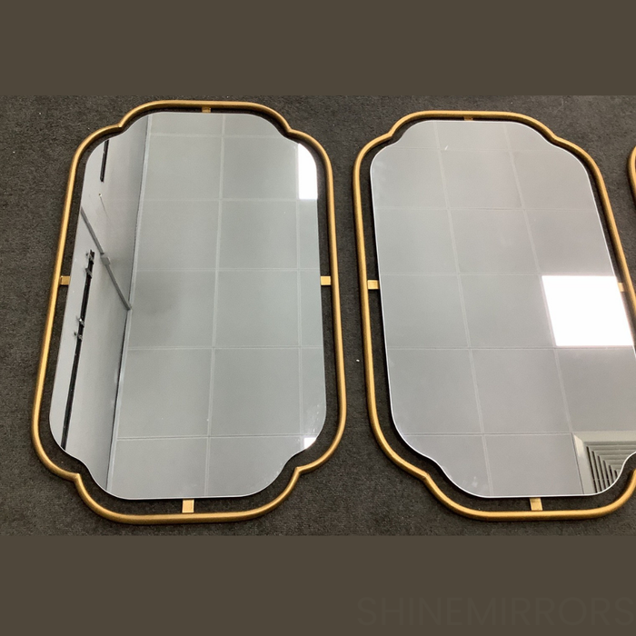 Iris Antiqued Gold Wall Mirror