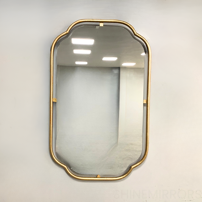 Iris Antiqued Gold Wall Mirror