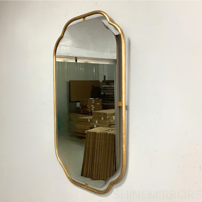 Iris Antiqued Gold Wall Mirror