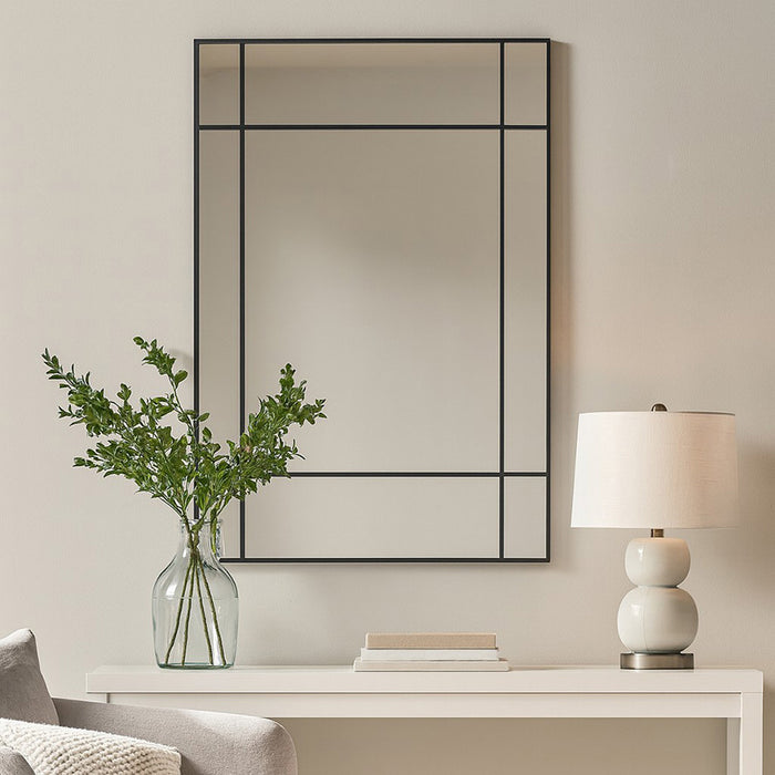 Jira Black Rectangular Iron Wall Mirror