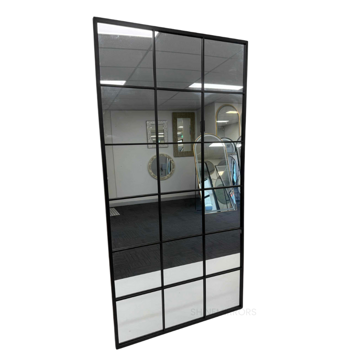 Ivar Iron Black Grid Rectangular Full Length Mirror