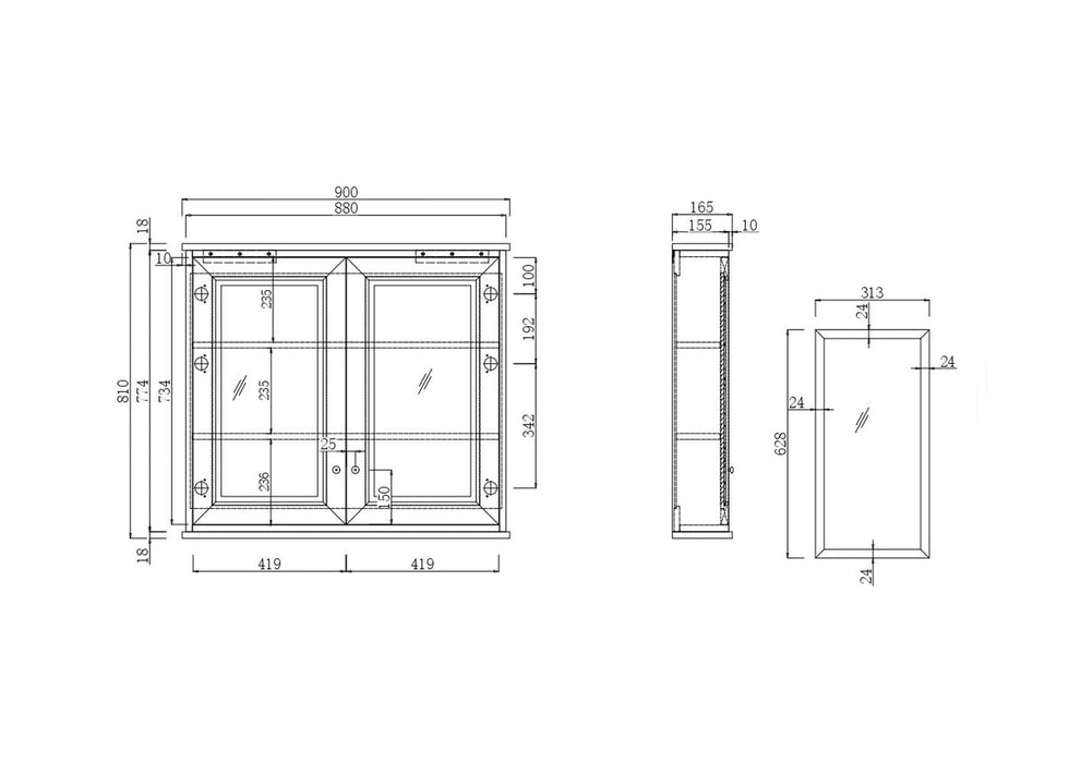 Josephine 2-Door White Mirror Shaving Cabinet