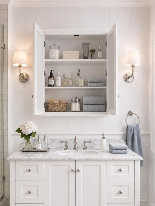 Josephine 2-Door White Mirror Shaving Cabinet