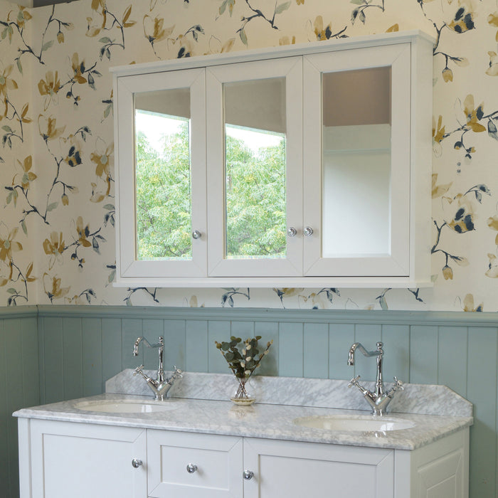 Josephine 3-Door White Mirror Shaving Cabinet