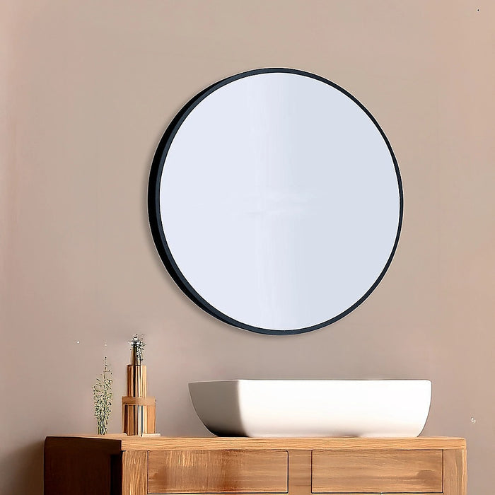Jude Black Round Wall Mirror