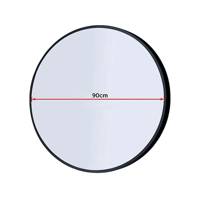 Jude Black Round Wall Mirror