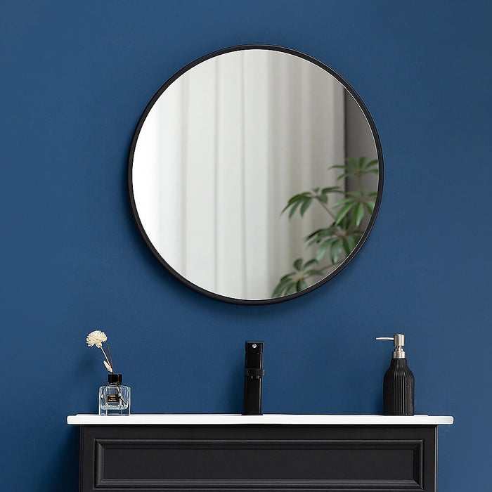 Jude Black Round Wall Mirror