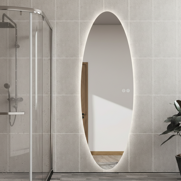 Kaia Oval Backlit LED Frameless Wall Mirror