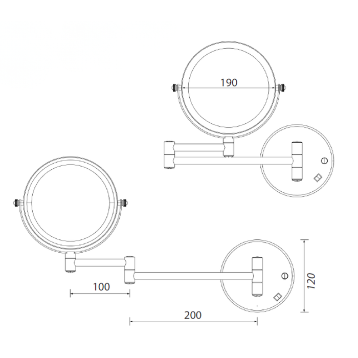 Kelvin Chrome LED Double-Sided Wall Mounted Magnifying Mirror