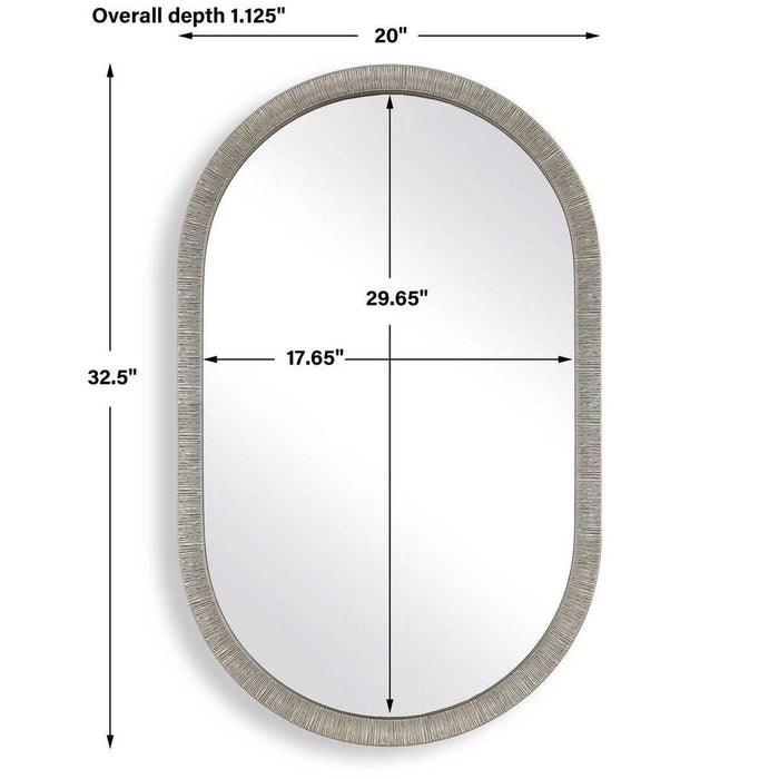 Kerrie Pill-shaped Silver Wall Mirror