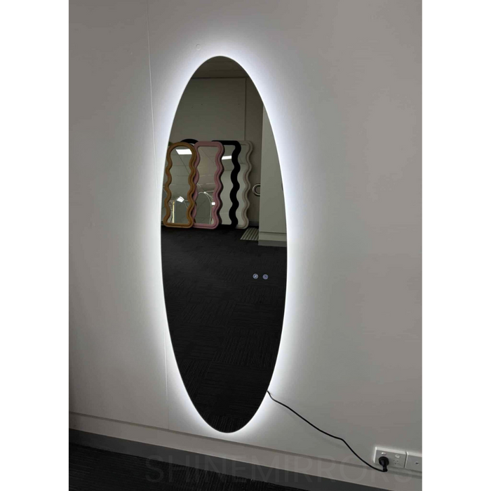 Kaia Oval Backlit LED Frameless Wall Mirror