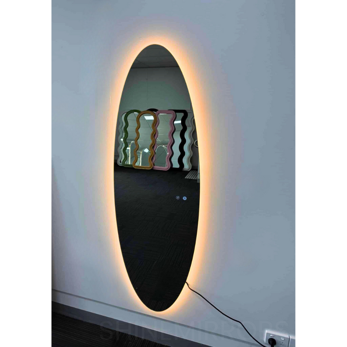 Kaia Oval Backlit LED Frameless Wall Mirror