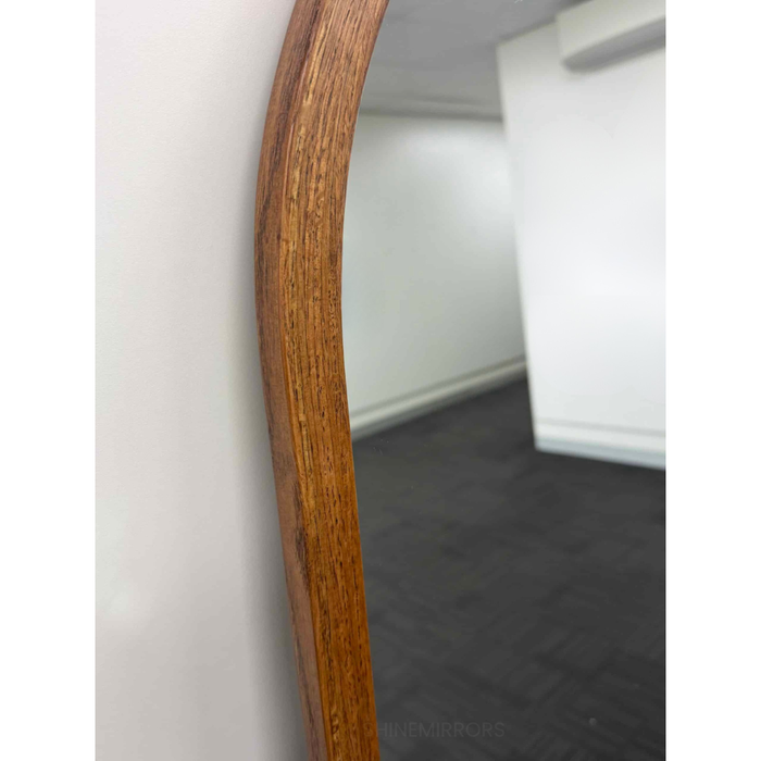 Kyra Walnut Wood Oval Full-Length Wall Mirror