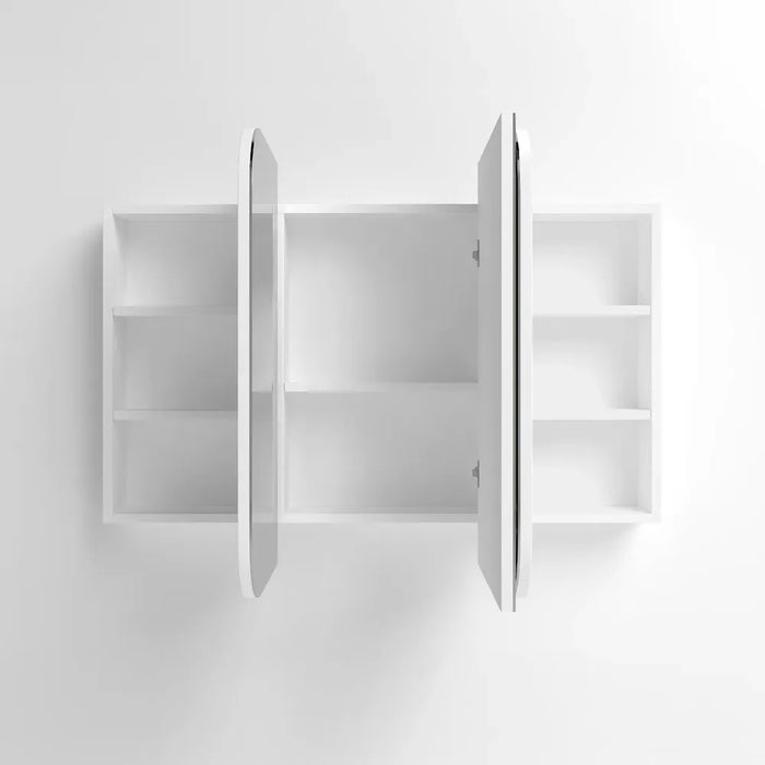 Lucy Matte White Shaving Mirror Cabinet 3-door