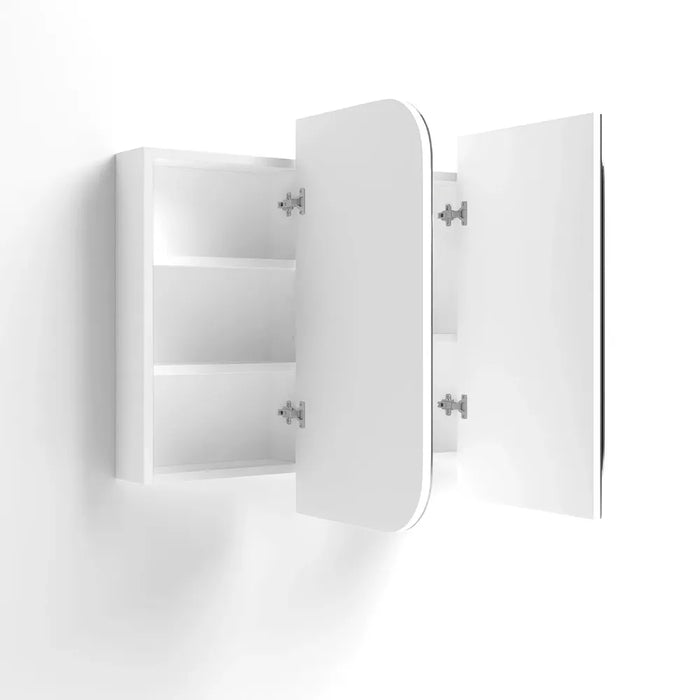 Lucy Matte White Shaving Mirror Cabinet 3-door