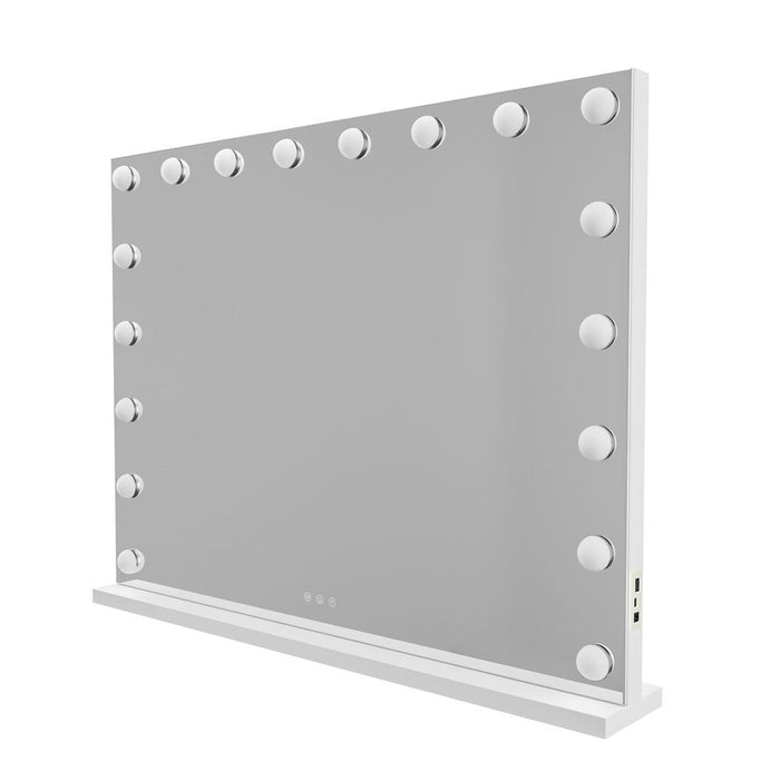 Laddie LED White Rectangular Make-Up Hollywood Mirror