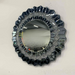 Lassy Round Grey Sparkling Crush Crystal Wall Mirror