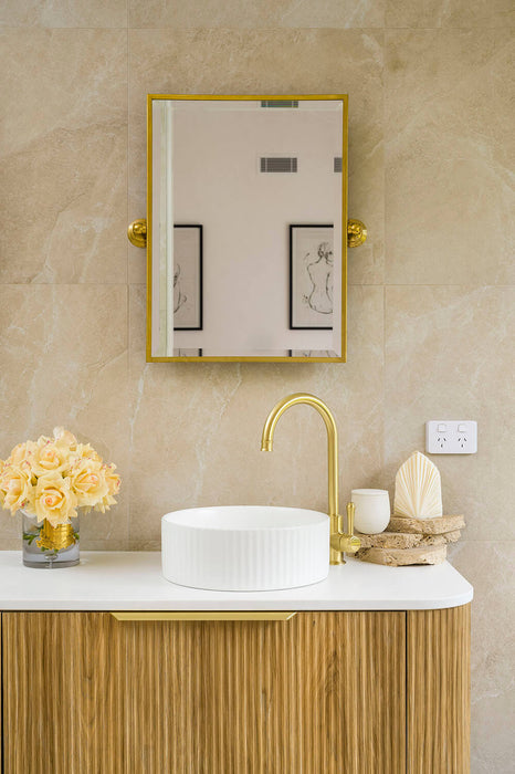 Laura Brushed Brass Wall Mirror