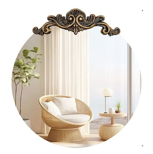 Lindsay Ornate Gold Round Wall Mirror