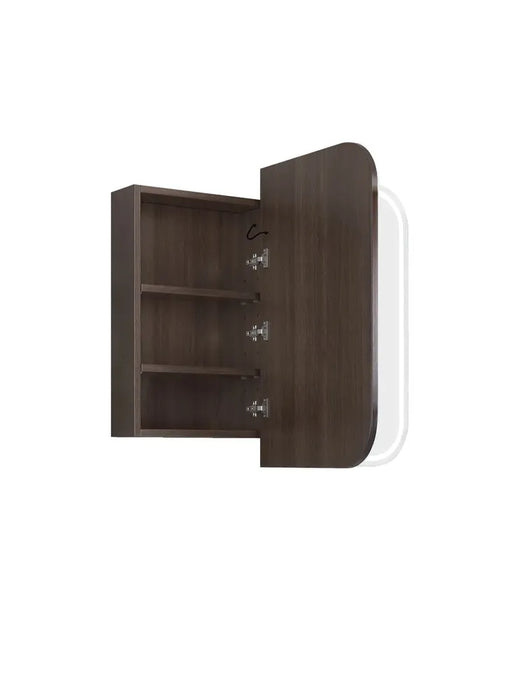 Lucy Sable Walnut LED Shaving Mirror Cabinet 2-door