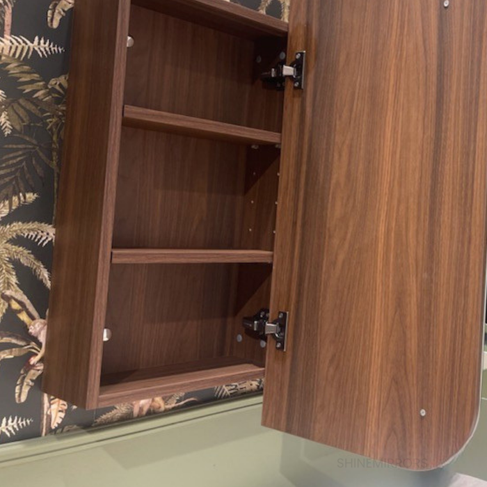 Lucy Sable Walnut LED Shaving Mirror Cabinet 3-door