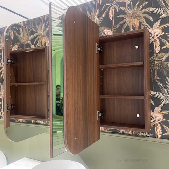 Lucy Sable Walnut Shaving Mirror Cabinet 3-door