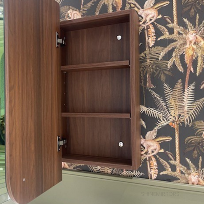 Lucy Sable Walnut LED Shaving Mirror Cabinet 3-door