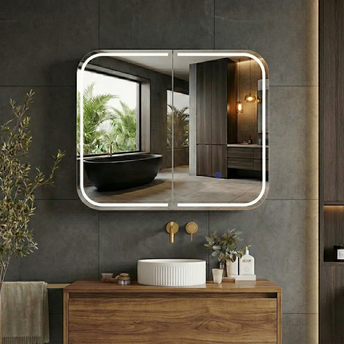 Lucy Woodland Oak LED Shaving Cabinet 2-door