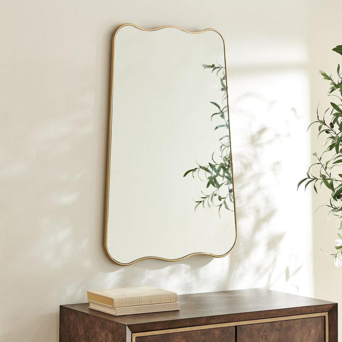 Lunara Scalloped Gold Wall Mirror