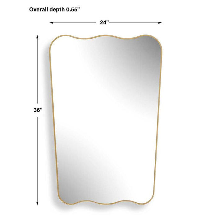 Lunara Scalloped Gold Wall Mirror