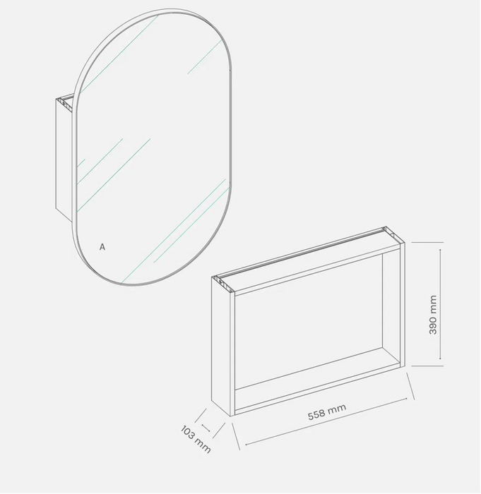 Noella Brushed Nickel Pill Mirror Cabinet