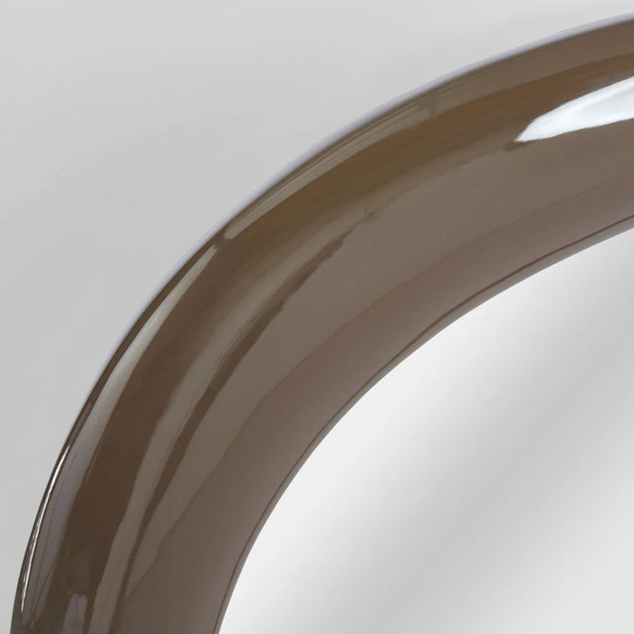 Sharlene Chocolate-Brown Gloss Organic Wall Mirror