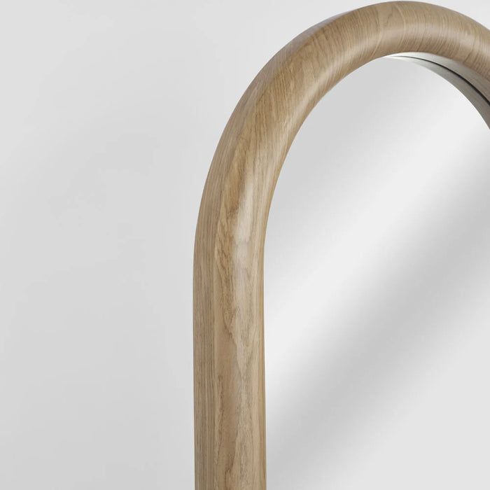 Amirah Light Walnut Arched Full-Length Wall Mirror