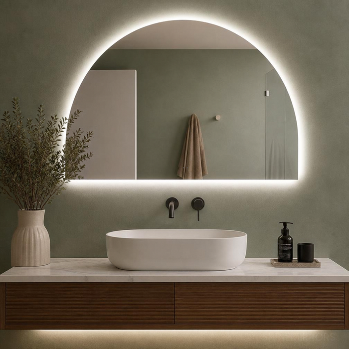 Macra Arch Backlit LED Frameless Bathroom Mirror