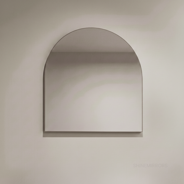 Malvin Arched Brushed Gunmetal Framed Wall Mirror