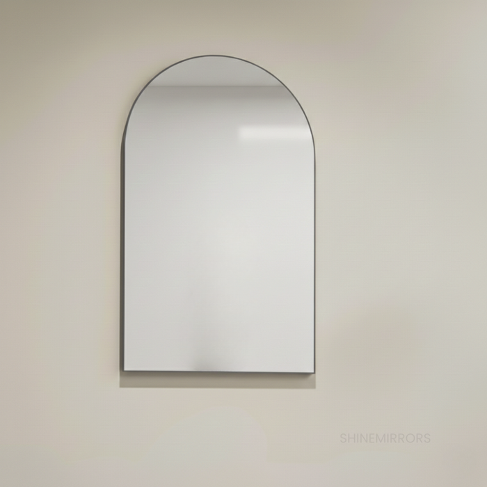 Malvin Arched Brushed Nickel Framed Wall Mirror